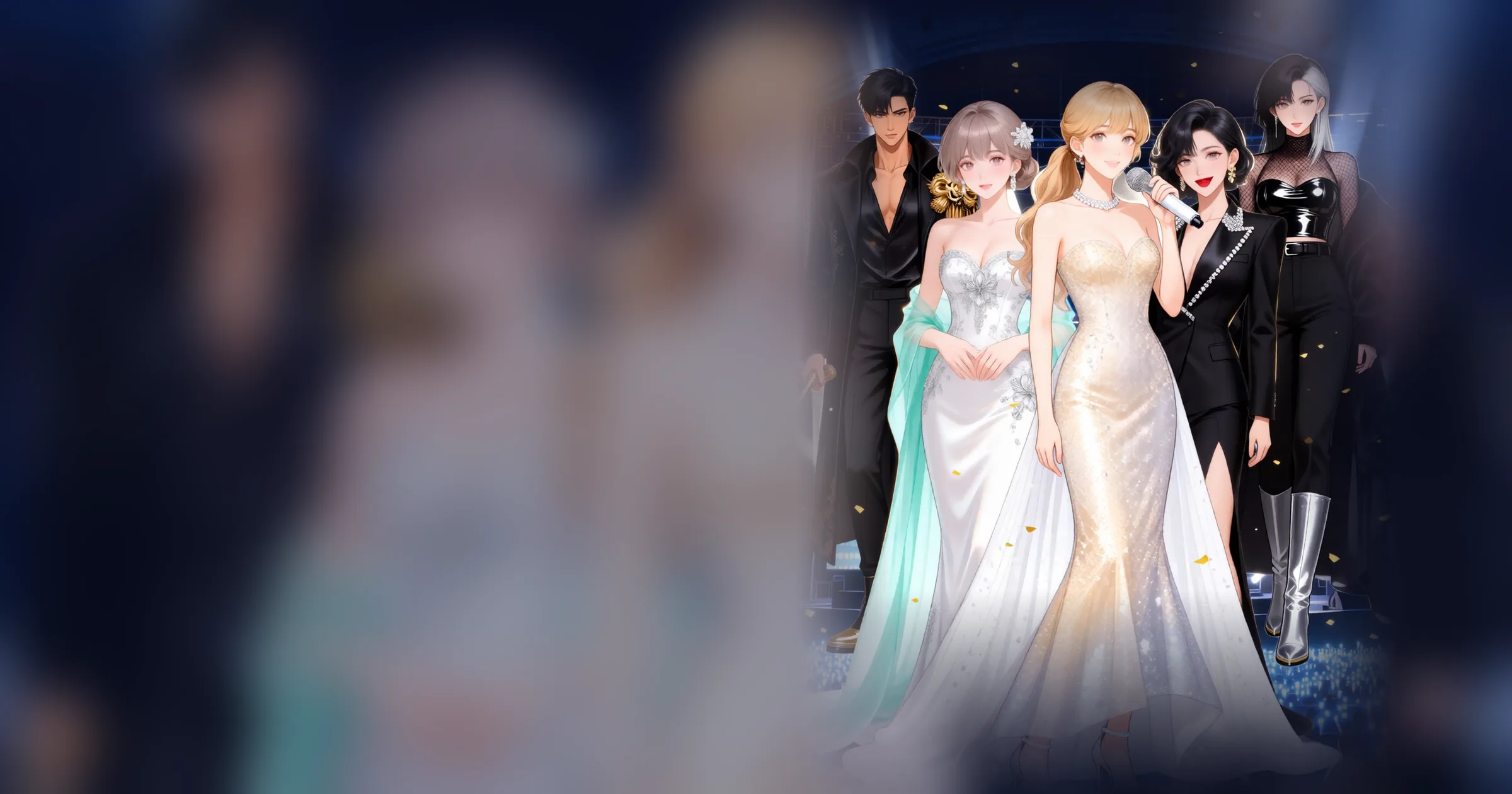I'M STAR 星途經紀 主視覺：五位藝人在演唱會舞台上